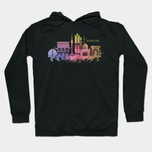 Baghdad Watercolor Skyline Hoodie